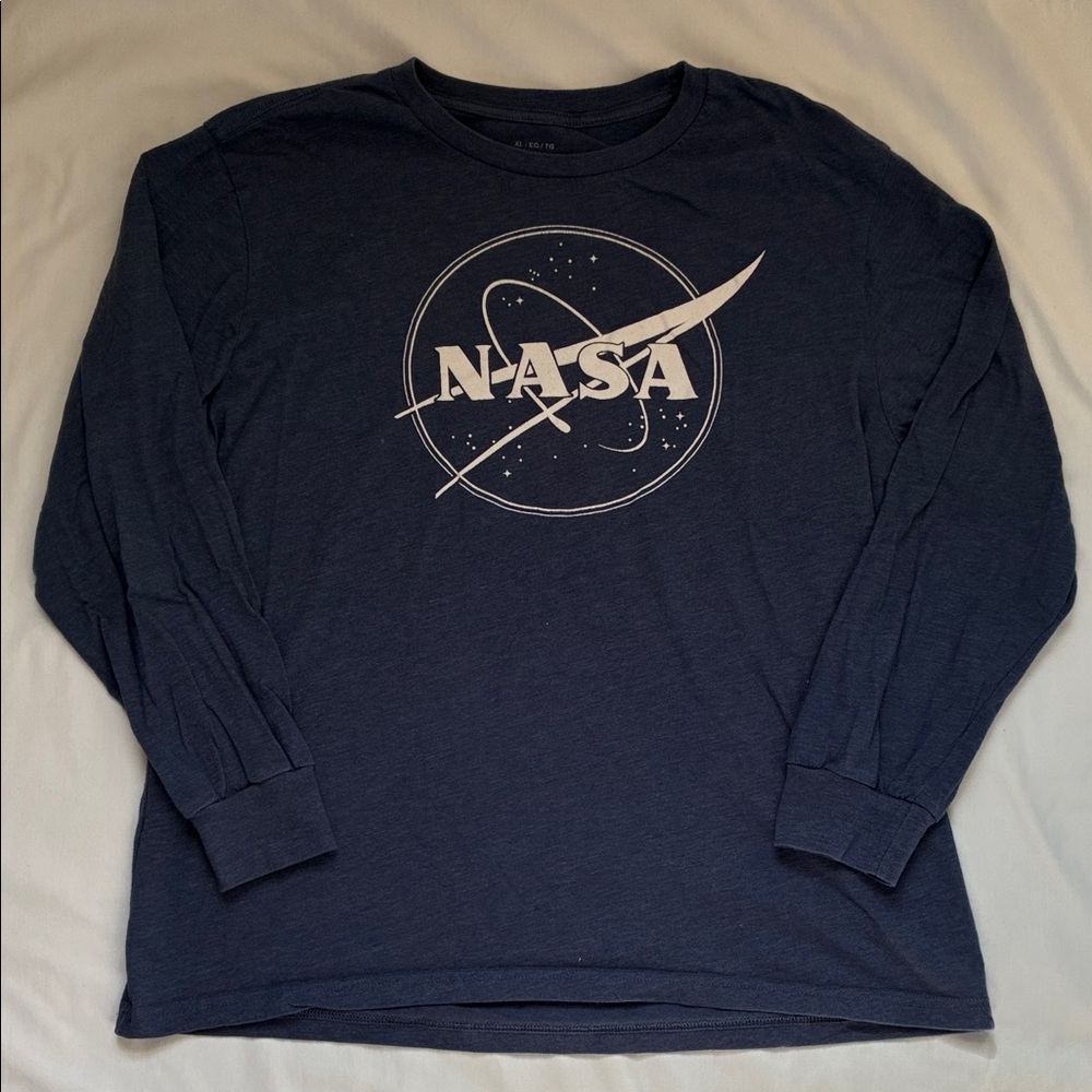 Mad Engine NASA Blue Long Sleeve T-Shirt Size XL